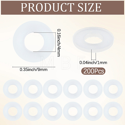 200Pcs Nylon Gaskets FIND-GF0009-37A-1
