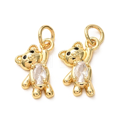 Brass Micro Pave Black Cubic Zirconia Charms CU-E003-18G-08-1
