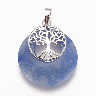 Natural Blue Spot Jasper Pendants G-F573-C18-1