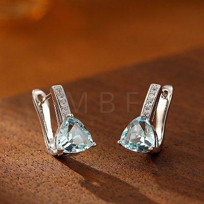 Brass & Cubic Zirconia Hoop Earrings WGC58F4-01-1