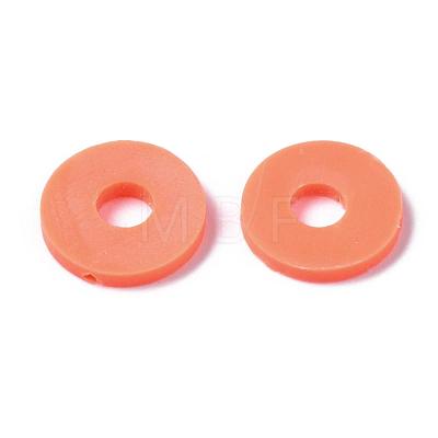 Flat Round Eco-Friendly Handmade Polymer Clay Beads CLAY-R067-10mm-12-1