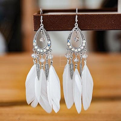 Alloy Rhinestone Teardrop Dangle Earrings FS-WGBDF6F-12-1