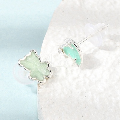 Alloy Enamel Stud Earrings for Women AL-CBA004A-03S-1