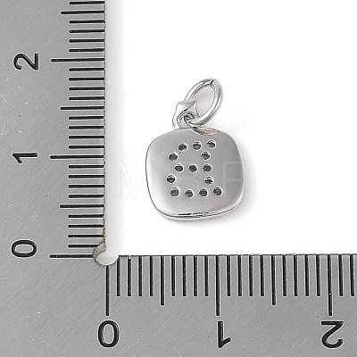 Rack Plating Brass Micro Pave CLear Cubic Zirconia Charms KK-E110-14P-B-1