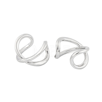 Rack Plating Brass Cuff Earrings for Women EJEW-P278-01P-1