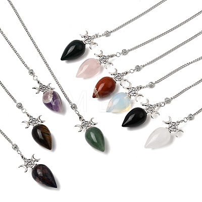 Natural & Synthetic Gemstone Dowsing Pendulum Pendants GG-CBA6D08-A-1