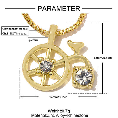 Zinc Alloy with Crystal Rhinestone Charms RB-OY001-72G-1
