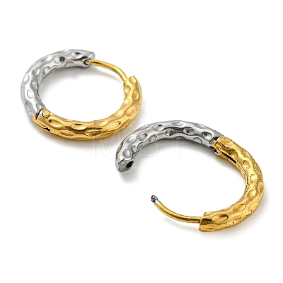 Two Tone 304 Stainless Steel Hoop Earrings for Women EJEW-Q790-01B-1