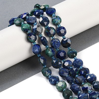 Natural Chrysocolla and Lapis Lazuli Beads Strands G-C116-A18-01-1