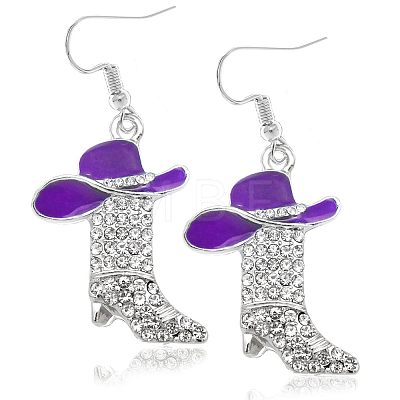 Alloy Rhinestone Dangle Earrings FS-WG4606E-15-1