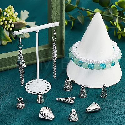  50Pcs 10 Style Tibetan Style Alloy Bead Cone & Caps FIND-NB0003-16-1