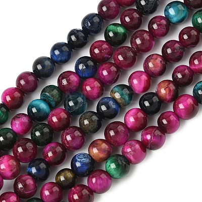 Grade AB Natural Tiger Eye Beads Strands G-F591-18-6mm-06-1