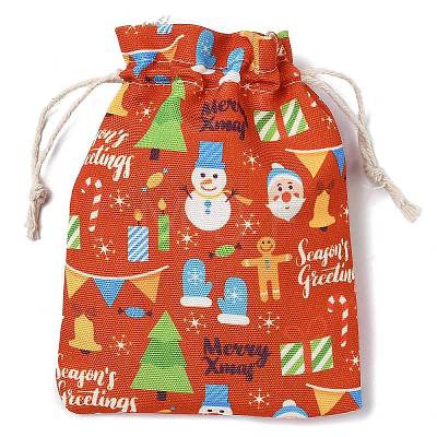 Christmas Theme Cloth Printed Storage Bags ABAG-F010-02B-03-1