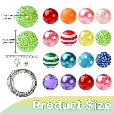 Round Opaque Acrylic Beads Kit OACR-CJC0002-05A-1