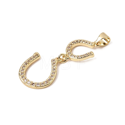 Brass Micro Pave Clear Cubic Zirconia Pendants CU-CBA7D12-12G-1