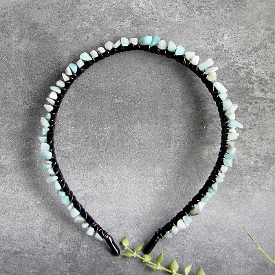 Natural Flower Amazonite Hair Bands PW-WG1C09B-23-1