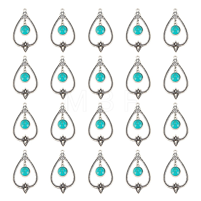 20Pcs Synthetic Turquoise Big Pendants FIND-AR0002-27-1