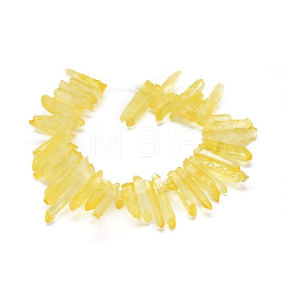 Natural Dyed Quartz Pointed Stick Beads Strands G-G791-15-1