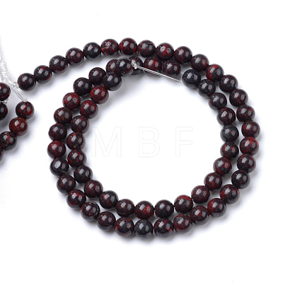 Natural Bloodstone Beads Strands X-G-R412-06-8mm-1