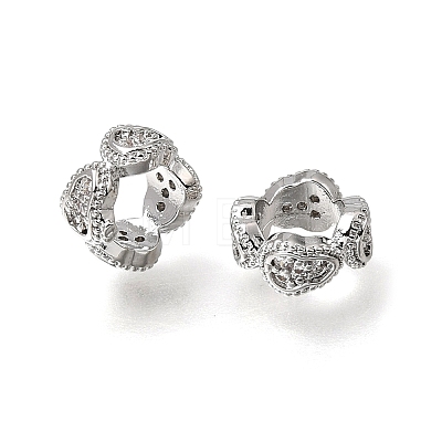Brass Micro Pave Clear Cubic Zirconia Beads KK-K427-02B-P-1