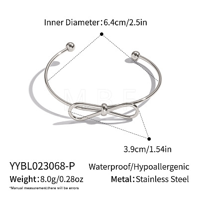 304 Stainless Steel Open Cuff Bangles KW3611-2-1