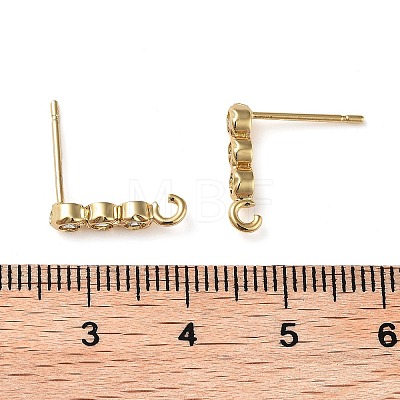 Brass Micro Pave Cubic Zirconia Studs Earring Findings KK-K364-08G-1