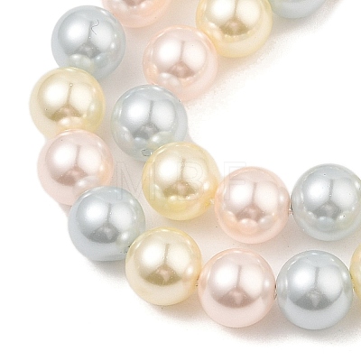 Baking Painted Pearlized Glass Pearl Round Bead Strands PEAR-H019-02C-09-1