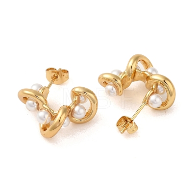 Twist 304 Stainless Steel Stud Earrings EJEW-U003-31G-1