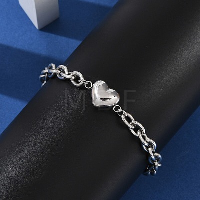 201 Stainless Steel Cable Chain Link Bracelets BJEW-M051-01P-1-1