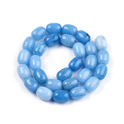 Barrel Shaped Dyed Natural Aquamarine Beads Strands G-S114-25-01-1