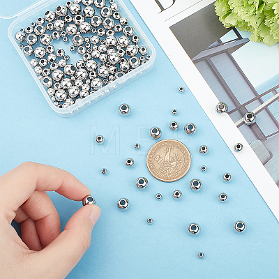  150Pcs 3 Styles 202 Stainless Steel Rondelle Spacer Beads STAS-NB0001-51-1