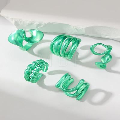 Alloy Open Cuff Rings Sets for Women WH4778-9-1