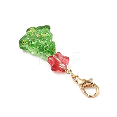 Christmas Tree Glass Pendant Decorations HJEW-JM04051-1