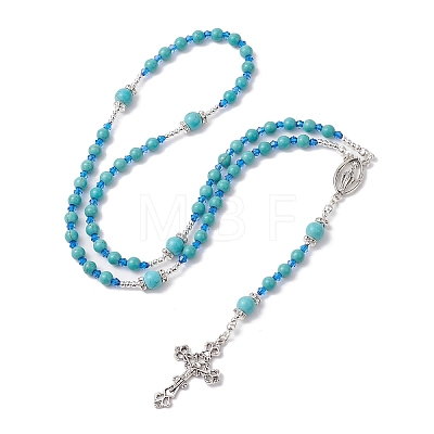 Synthetic Turquoise Necklaces NJEW-JN04651-1