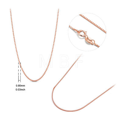 SHEGRACE 925 Sterling Silver Box Chain Necklaces JN736B-1