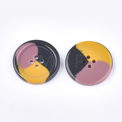 Tri-color Resin Buttons RESI-S377-06C-02-1