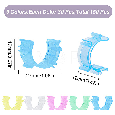 HOBBIESAY 150Pcs 5 Colors Transparent Plastic Sewing Thread Bobbins Holders Clips TOOL-HY0001-10-1