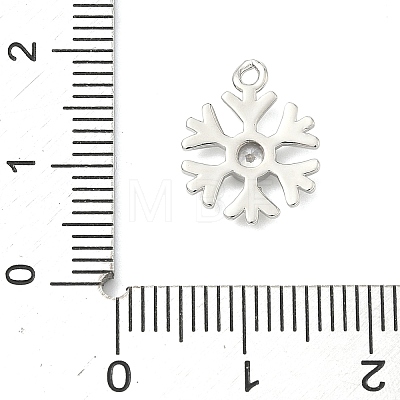 Christmas Brass Pave Clear Cubic Zirconia Charms KK-G548-04P-1