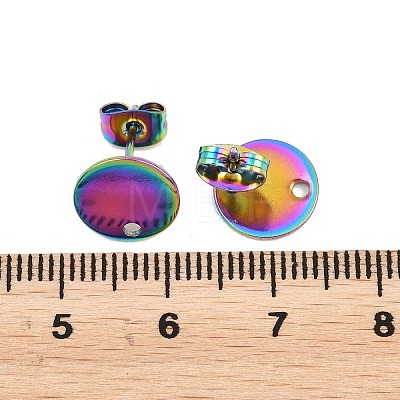 Ion Plating(IP) 304 Stainless Steel Stud Earring Findings STAS-P198-25-10mm-M-1