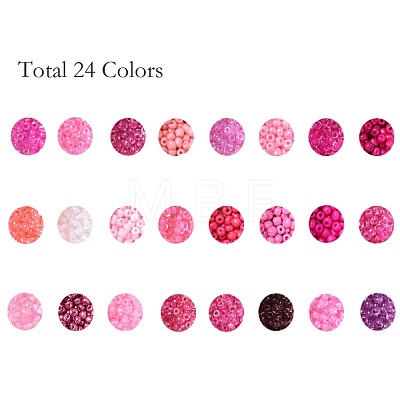 288G 24 Colors Glass Seed Beads SEED-JQ0005-01G-4mm-1