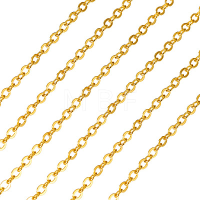Brass Coated Iron Flat Cable Chains CH-TAC0007-02G-1