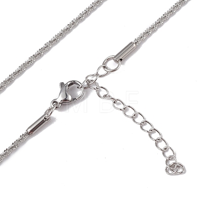 Non-Tarnish 304 Stainless Steel Bone Rope Chain Necklace for Women NJEW-I121-01A-P-1