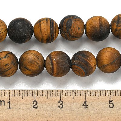 Frosted Natural Tiger Eye Beads Strands X-G-Q177-A01-01-1