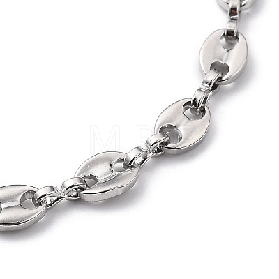 304 Stainless Steel Coffee Bean Chain Bracelets BJEW-JB05495-1