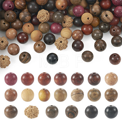 200Pcs 20 Styles Wood Beads WOOD-TA0001-79-1