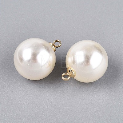 ABS Plastic Imitation Pearl Pendants FIND-H052-01I-01G-1