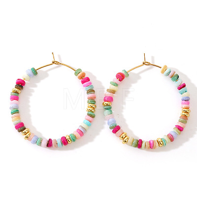 Bohemian Style Multicolor Shell Hoop Earrings XS6775-5-1