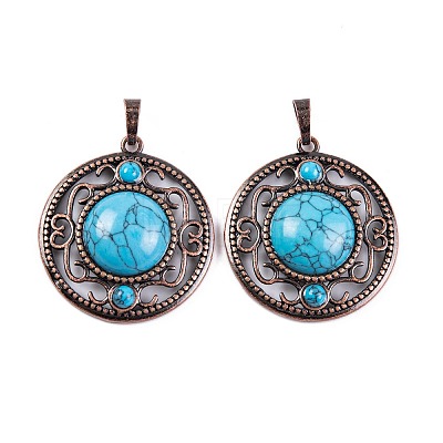 Synthetic Turquoise Pendants G-Q158-03-12-1