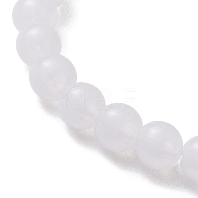 Acrylic Imitation Jade Round Beaded Stretch Bracelets for Women BJEW-JB10149-1