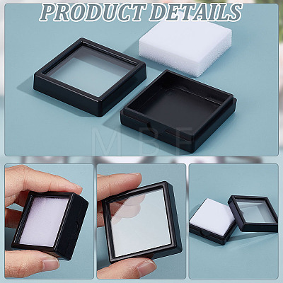 Square Plastic Loose Diamond Display Boxes CON-WH0092-61B-02-1